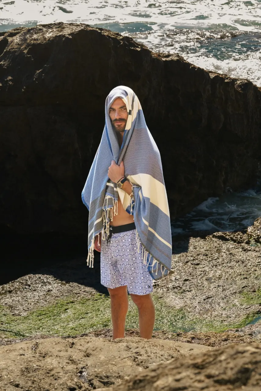 Futah - Papua Blau Strandtuch (7)
