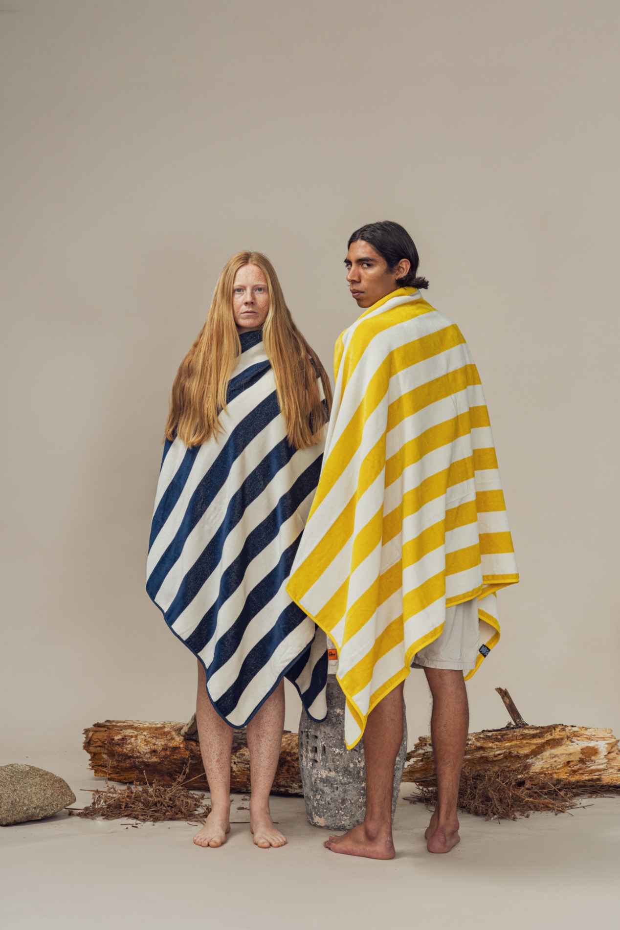 Futah - Bedu Blau Frottee Strandtuch  (2)