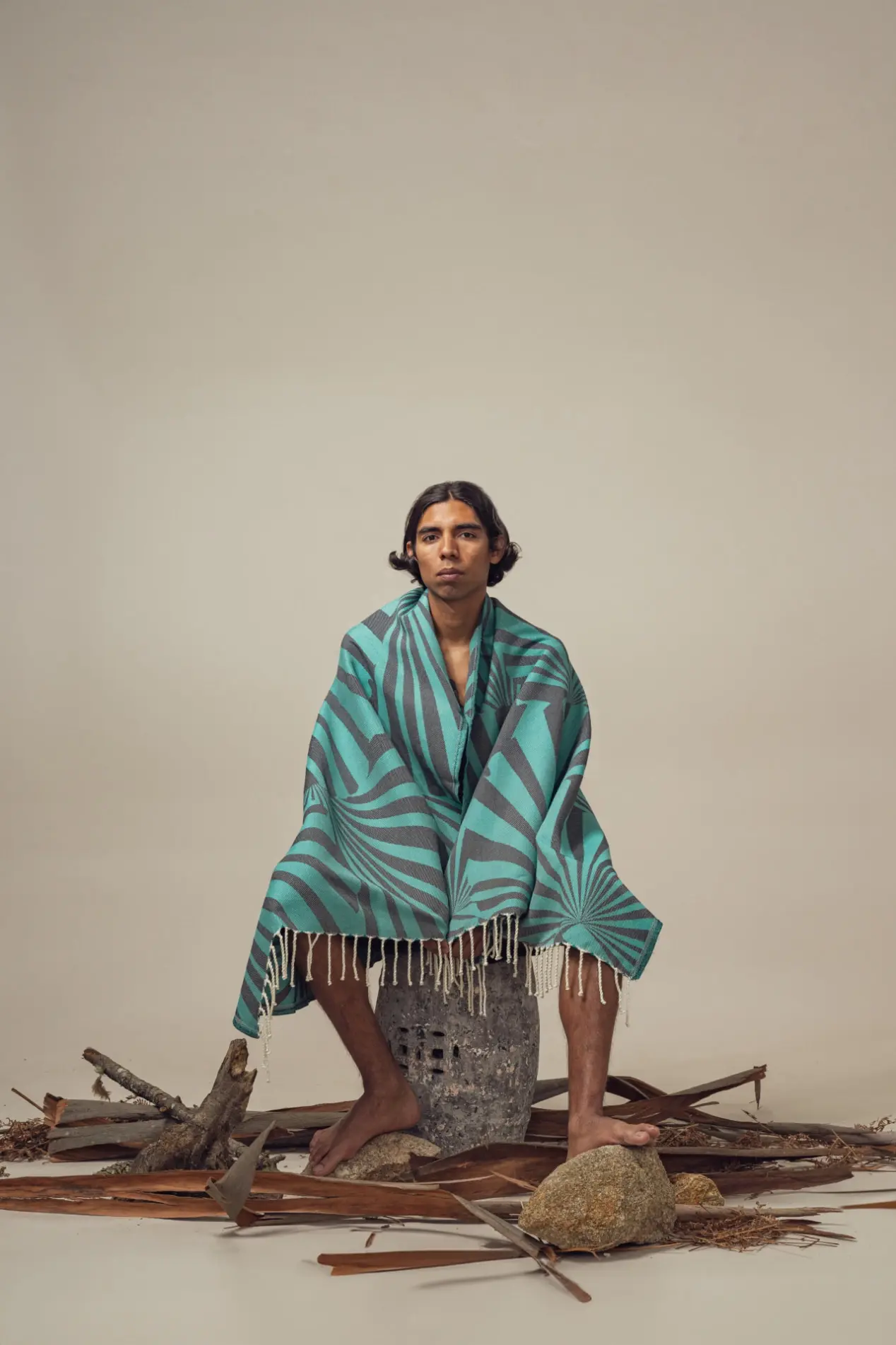 Futah - Taiga Grün Strandtuch (3)