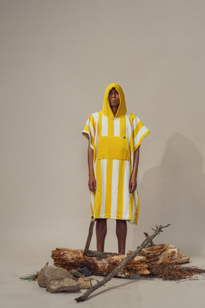 Bedu Gelb Frottee Poncho (2)