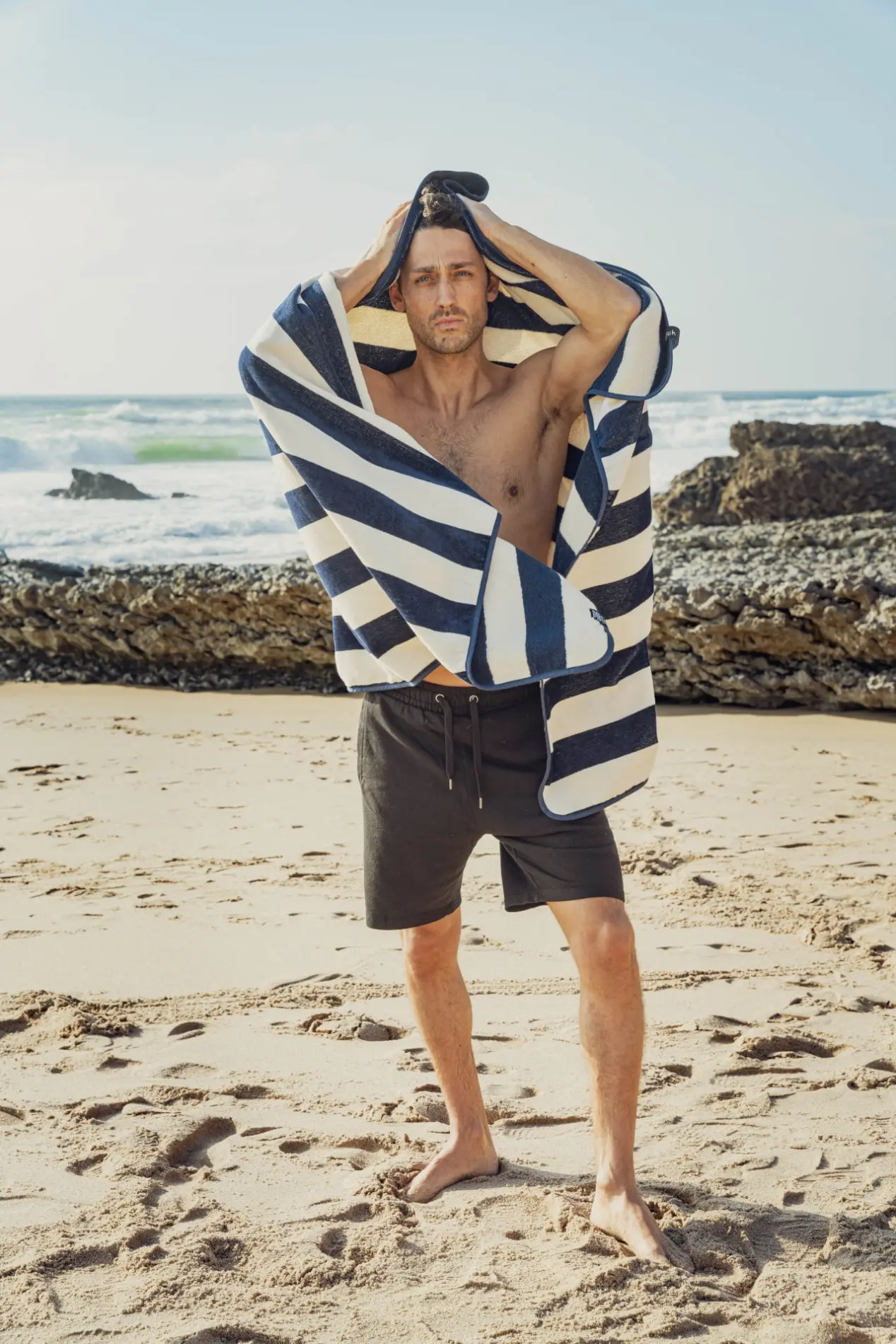 Futah - Bedu Blau Frottee Strandtuch  (3)