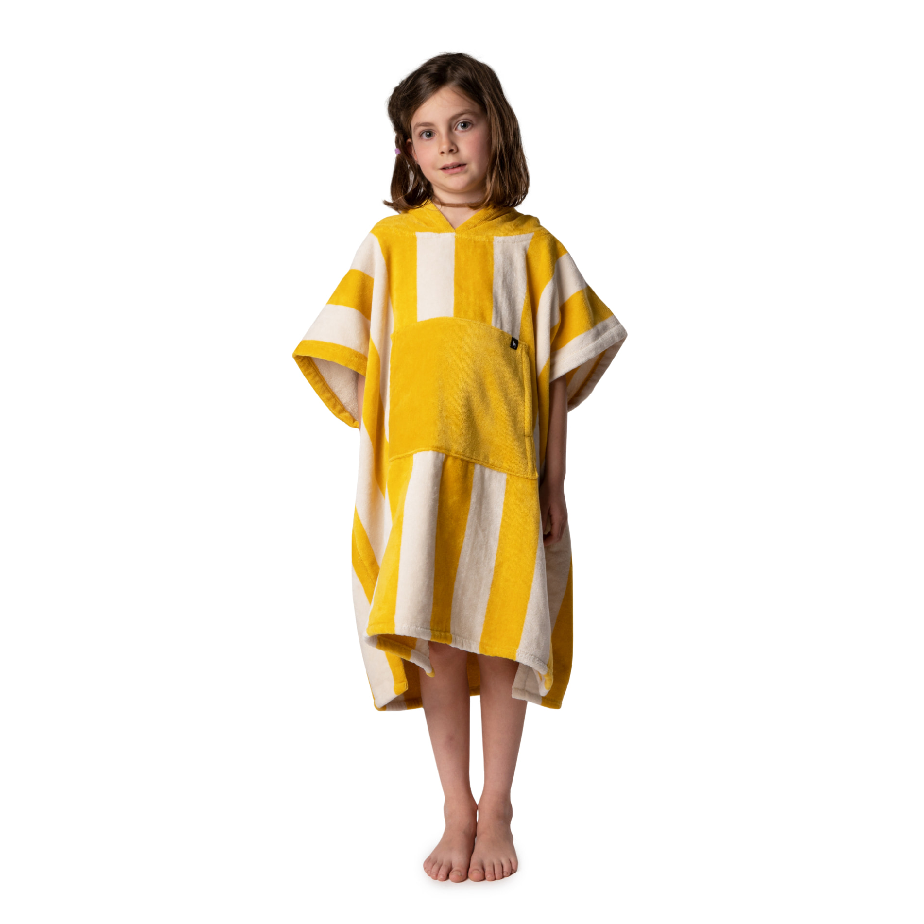 Futah - Bedu Senfgelb Frottee Poncho Kinder (2)