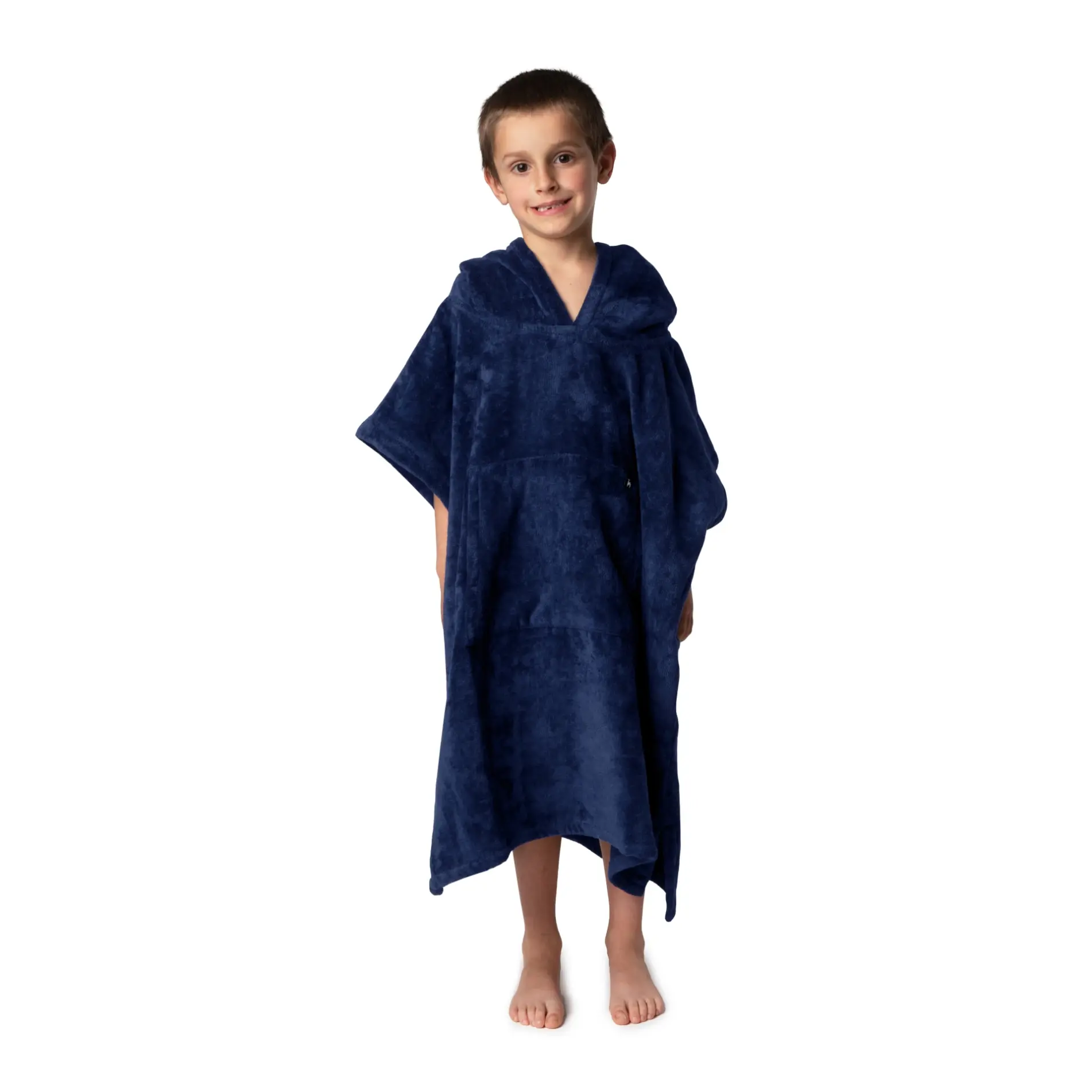 Futah - Ericeira Navy Blau Frottee Kinderponcho (2)