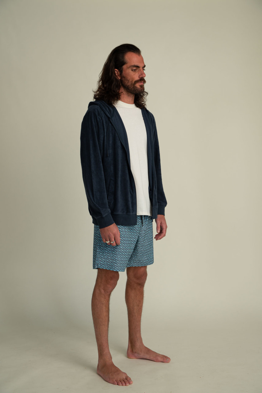 Futah - Frottee-Kapuzenpullover Blau (2)
