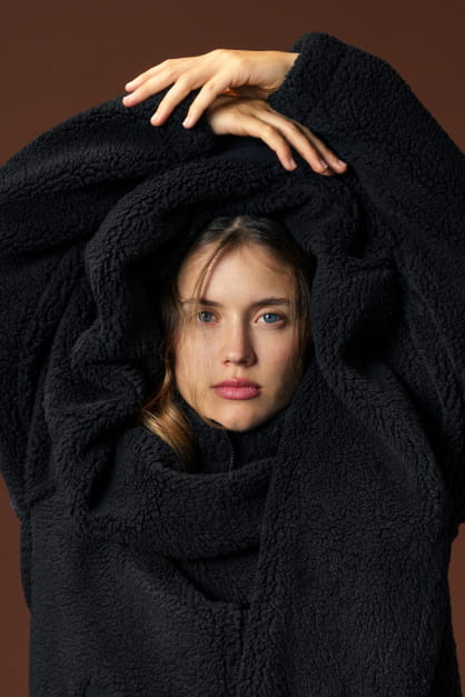 Sherpa Jacke Schwarz