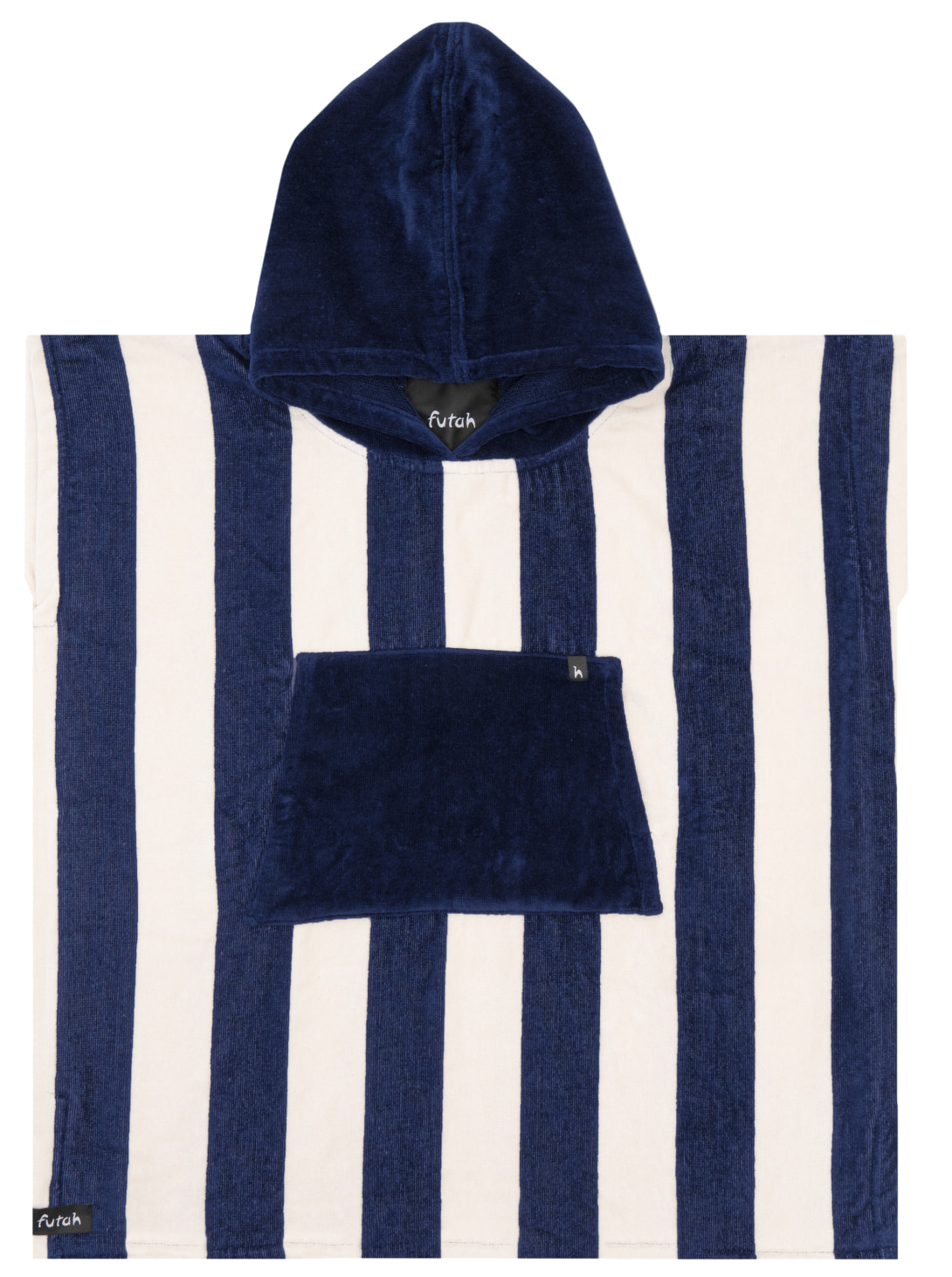 Futah - Bedu Blau Frottee Poncho Kinder (1)