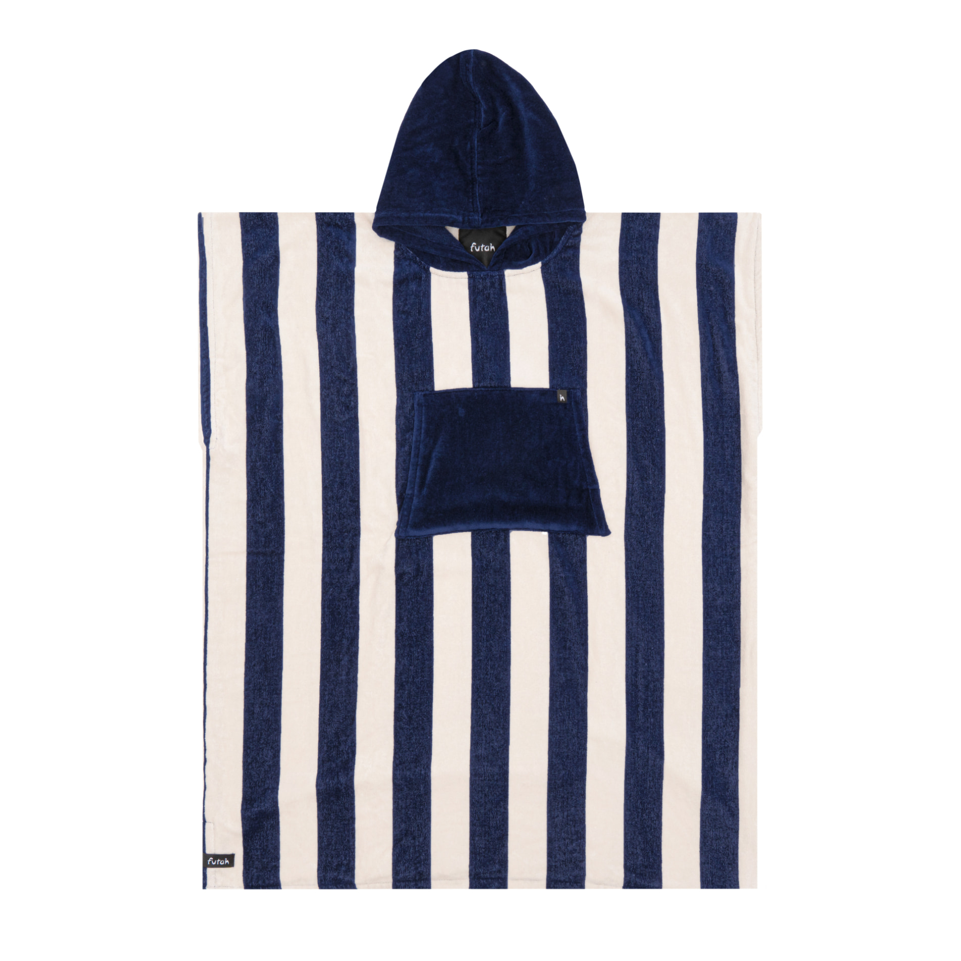 Futah - Bedu Blau Frottee Poncho  (1)
