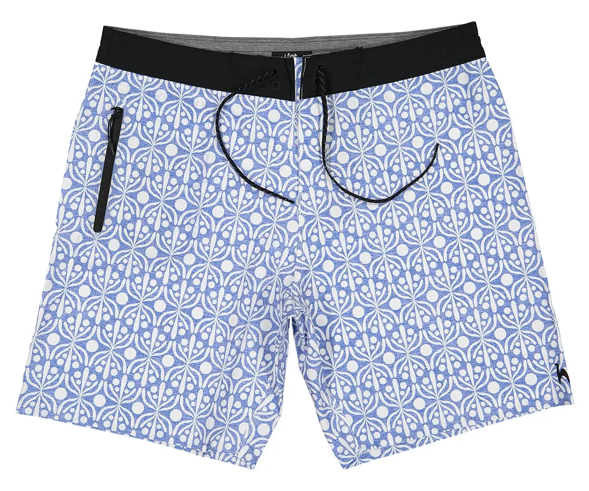 Futah - Flora Blue & White Boardshorts (4)