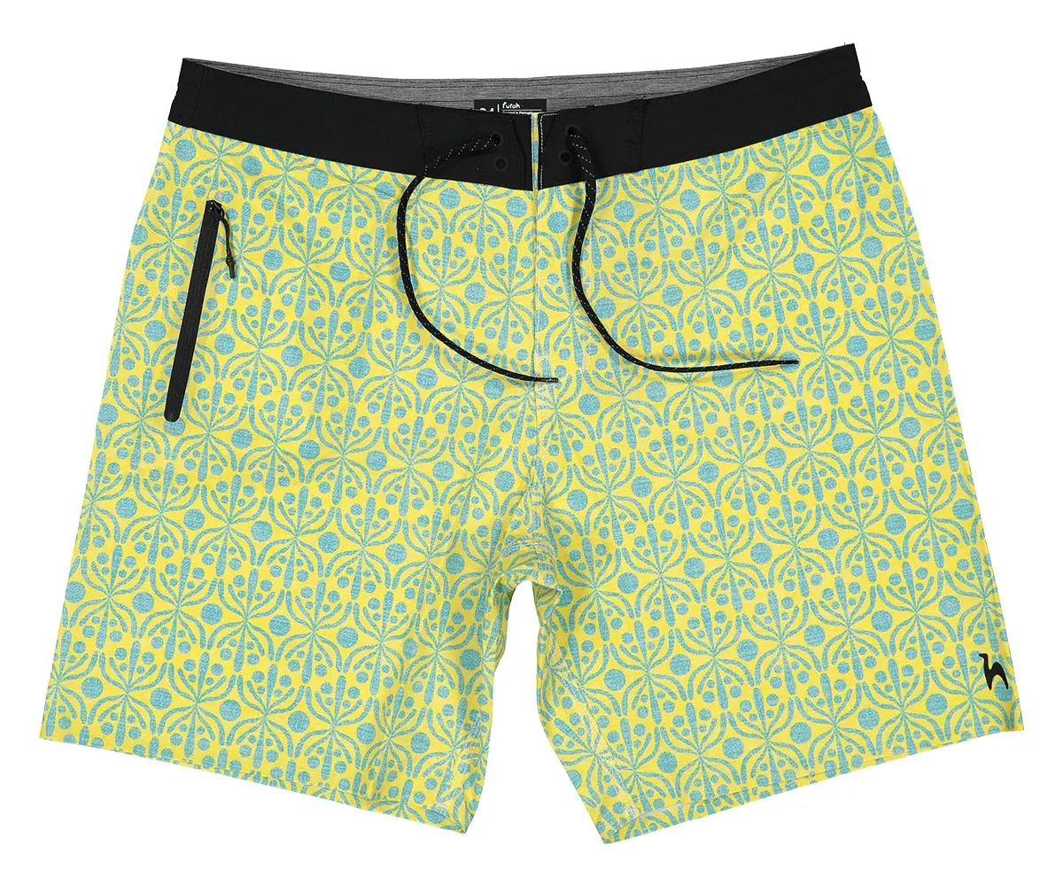Futah - Flora Gelbe & Wasser Badeshorts (4)
