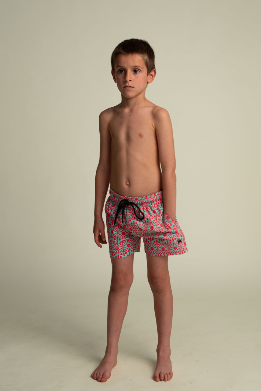 Futah - Flora Aquatisch & Rote Kinder Badeshorts (2)