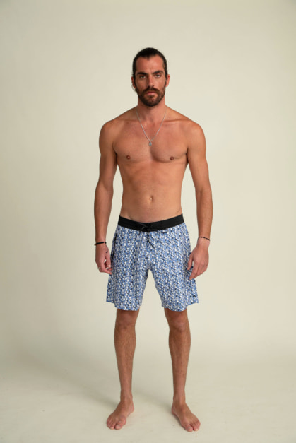 Vortex Blaue & Weiße Badeshorts (2)