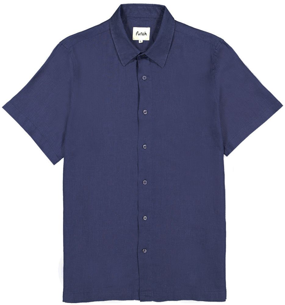 Futah - Leinen Blau Hemd (1)