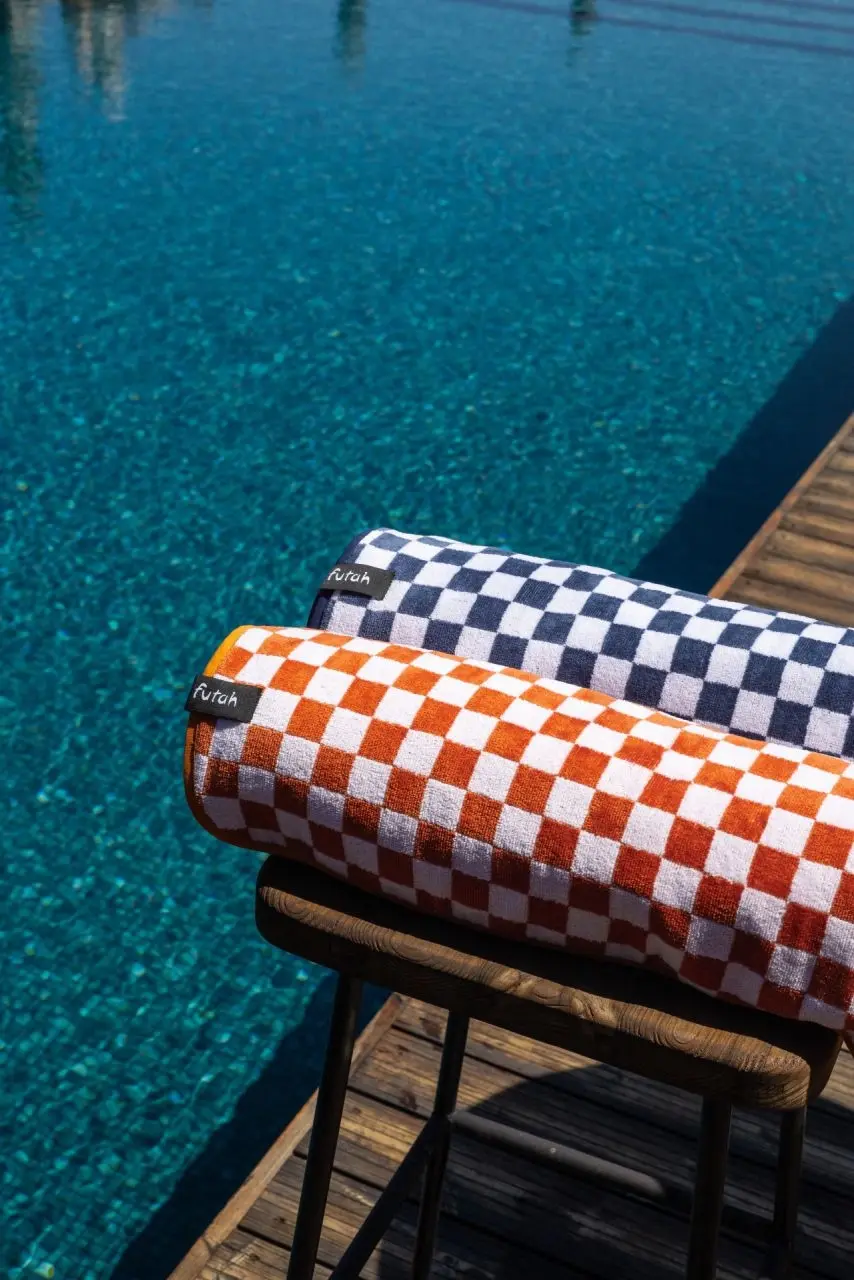 Futah - Schach Lehm  Frottiergewebe Strandtuch (6)