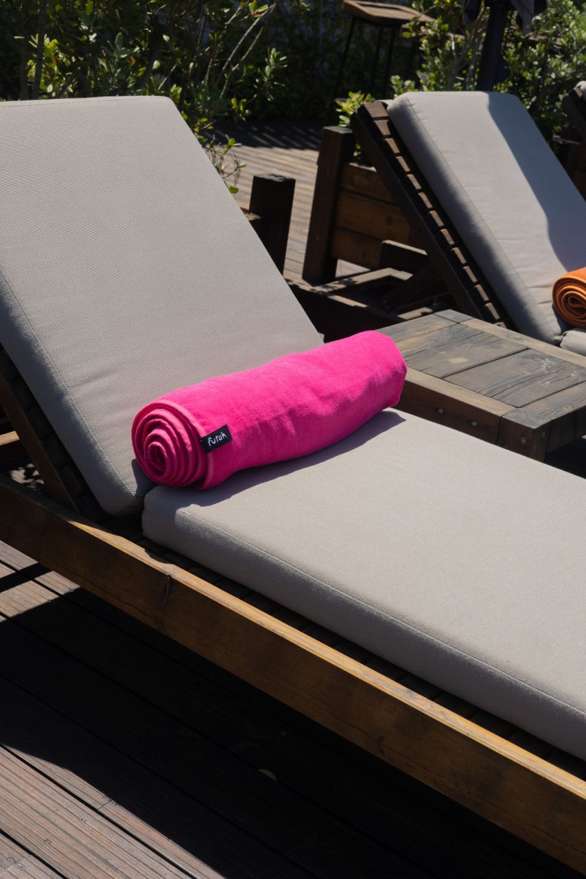 Futah - Ericeira Neon-Rosa  Frottiergewebe Strandtuch (5)