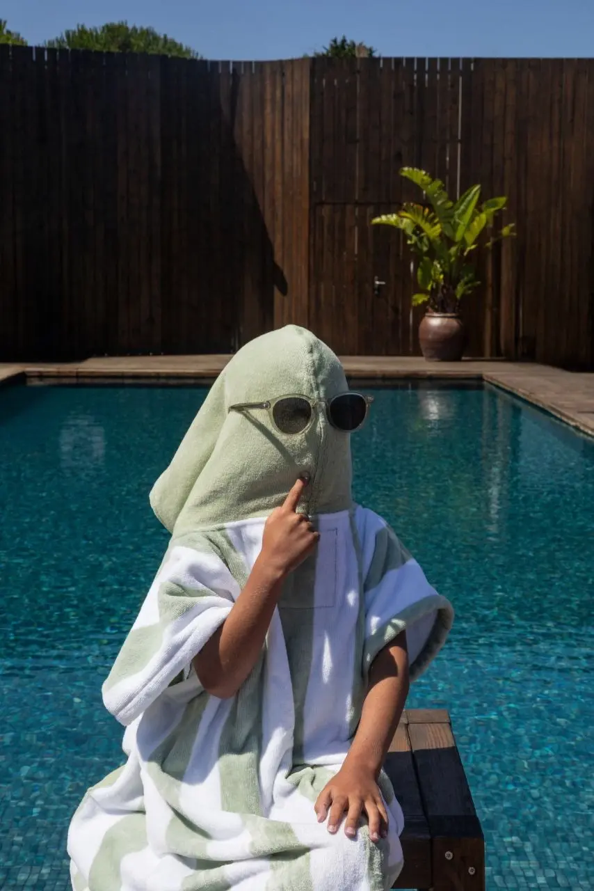 Futah - Bedu Green Terry Poncho Kids (4)