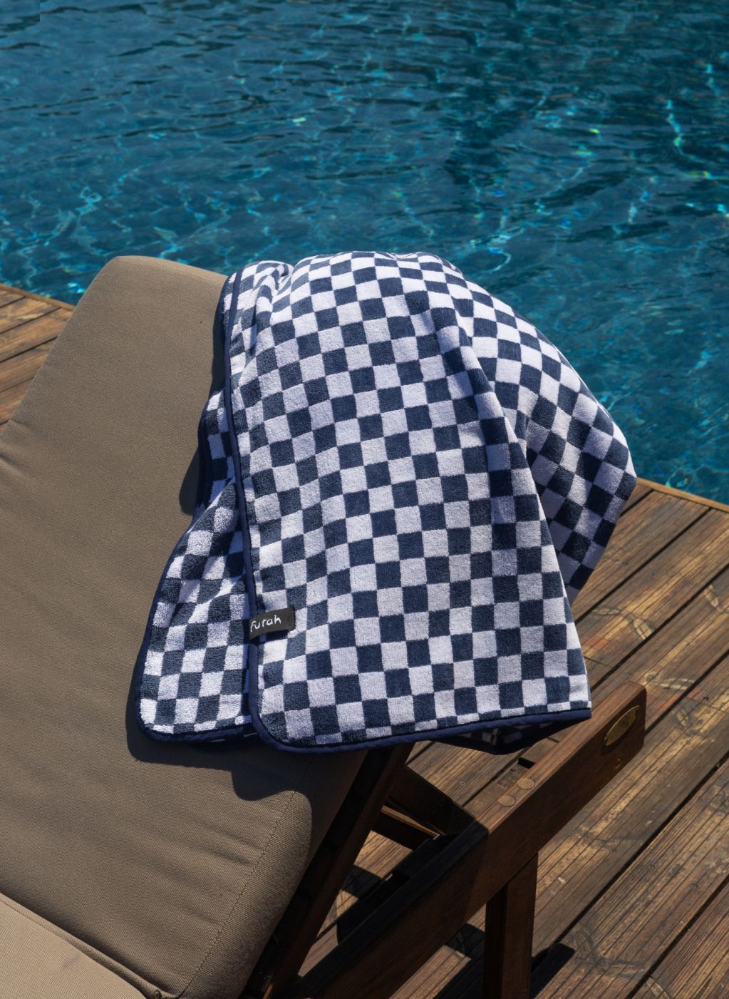 Futah - Schach Blau Frottiergewebe Strandtuch (4)