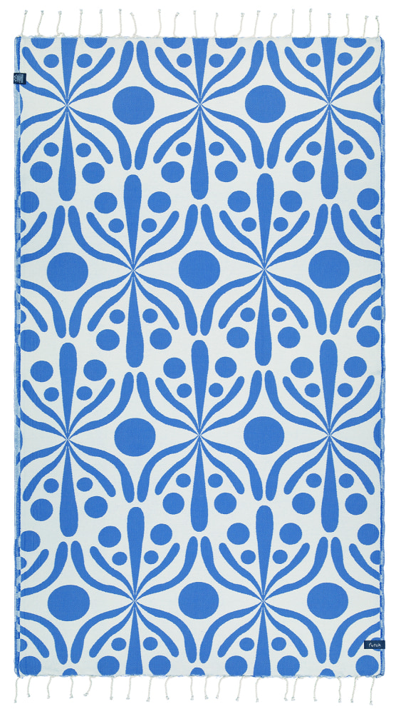 Futah - Flora Blau & Weiß Strandtuch (2)
