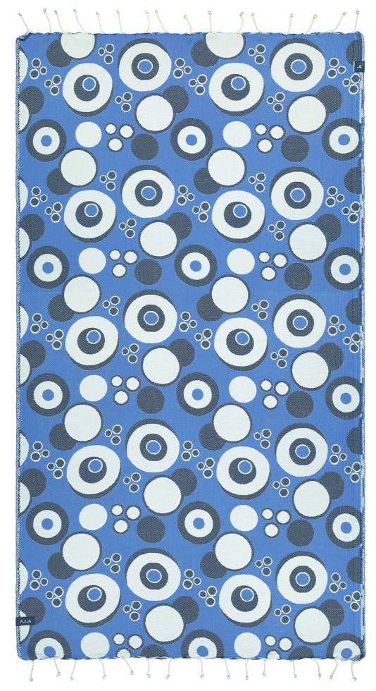 Futah - Vortex Blau & Schwarz Strandtuch (1)