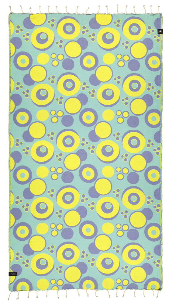Futah - Vortex Gelb & Wasser Strandtuch (1)