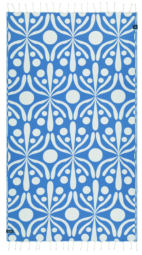 Futah - Flora Blau & Weiß Strandtuch (3)