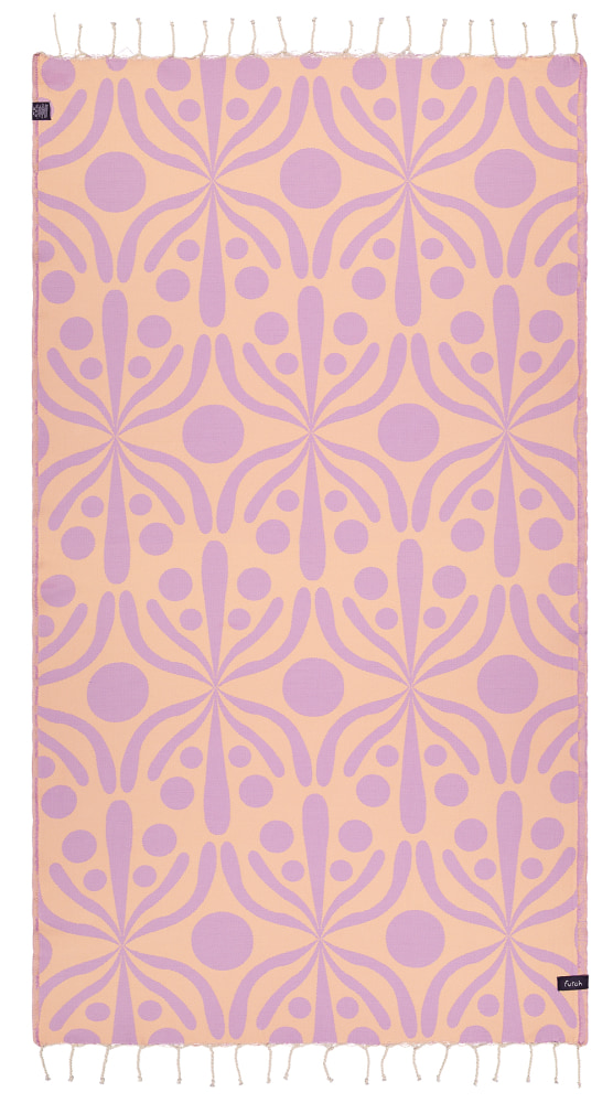 Futah - Flora Mokka & Violett Strandtuch (2)