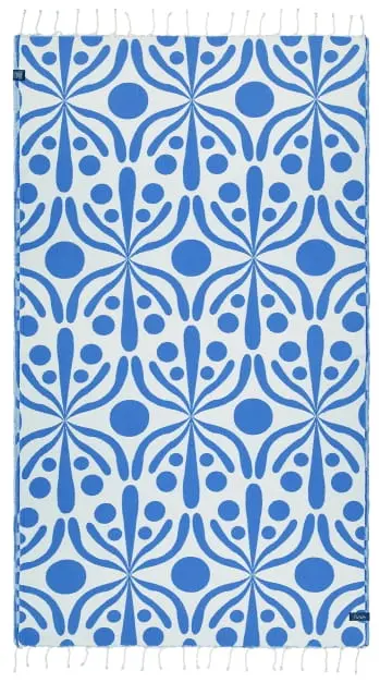 Flora Blue & White Beach Towel