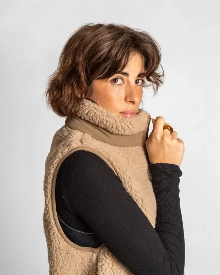 Sherpa-Weste Beige