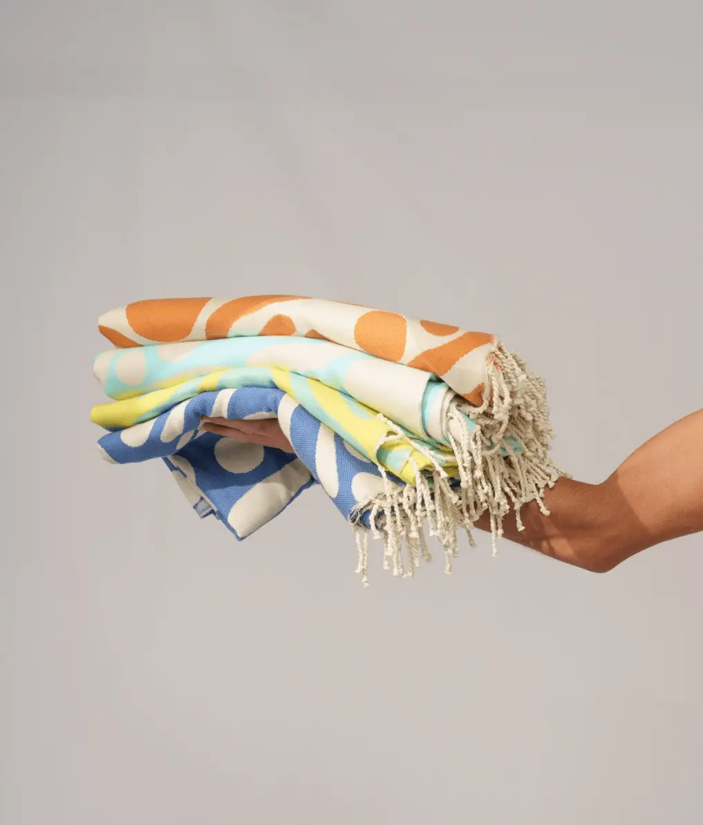 Futah - Flora Gelb & Wasser Strandtuch (5)