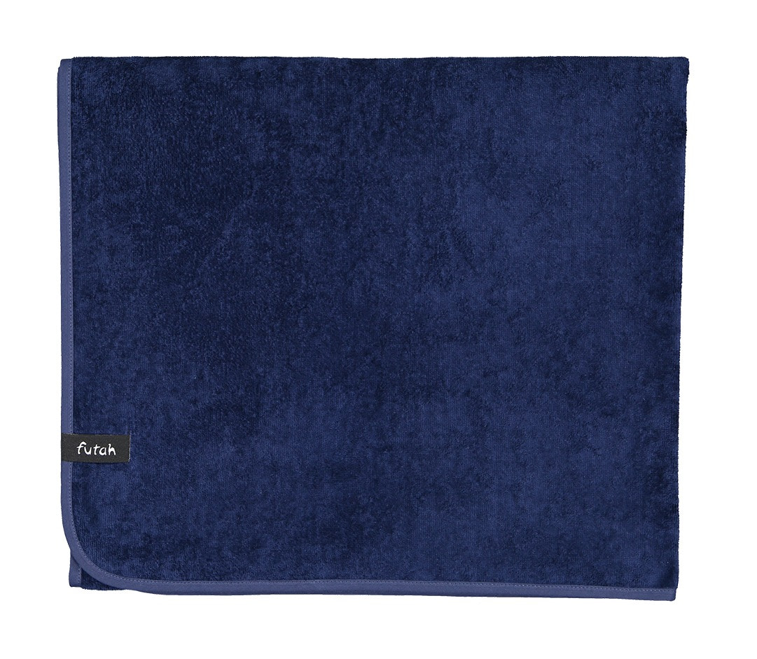 Futah - Ericeira Marineblau  Frottiergewebe Strandtuch (3)