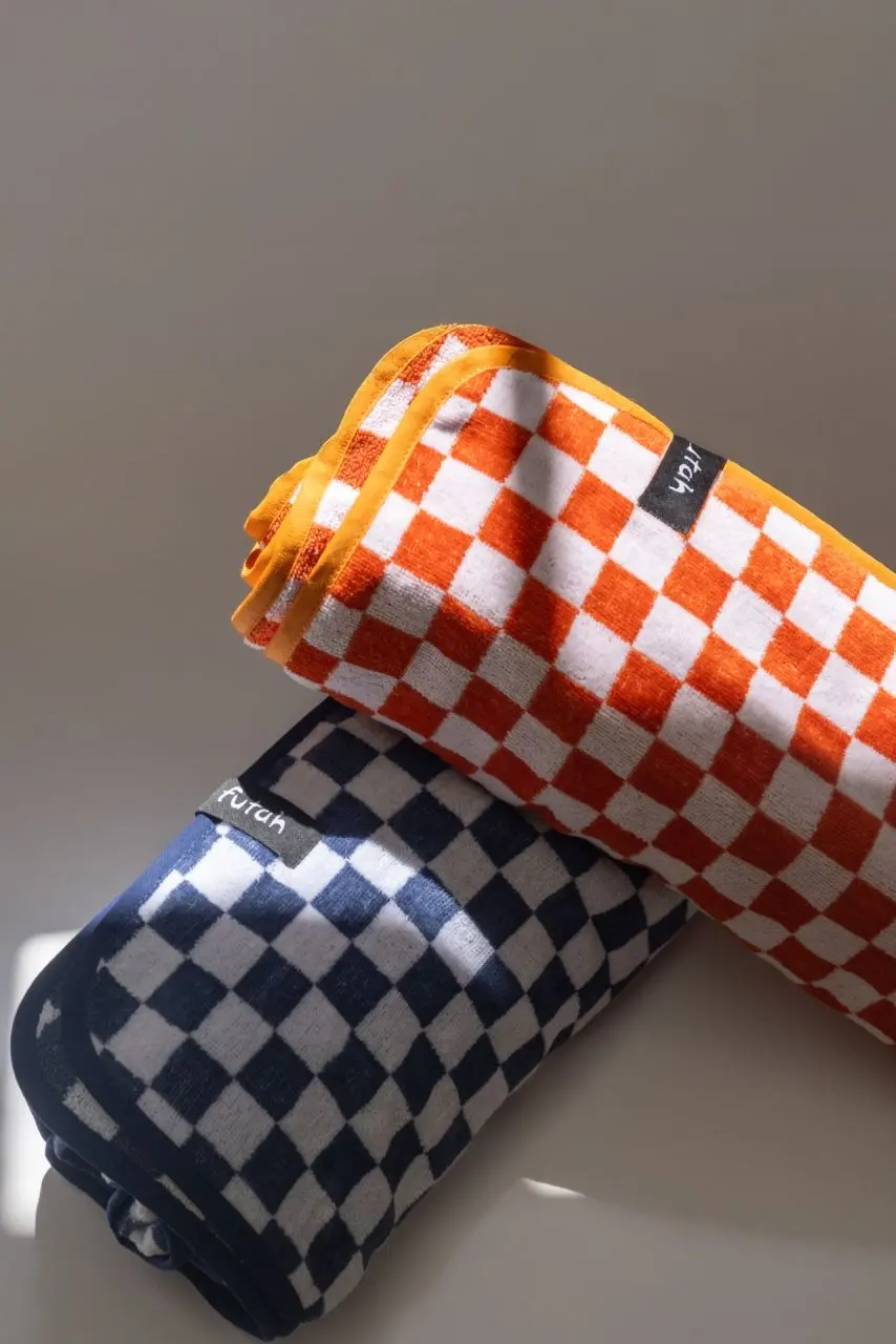 Futah - Schach Lehm  Frottiergewebe Strandtuch (3)