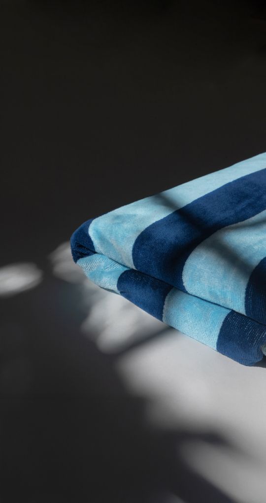 Futah - Bedu zwei Blautöne  Frottiergewebe Strandtuch (2)