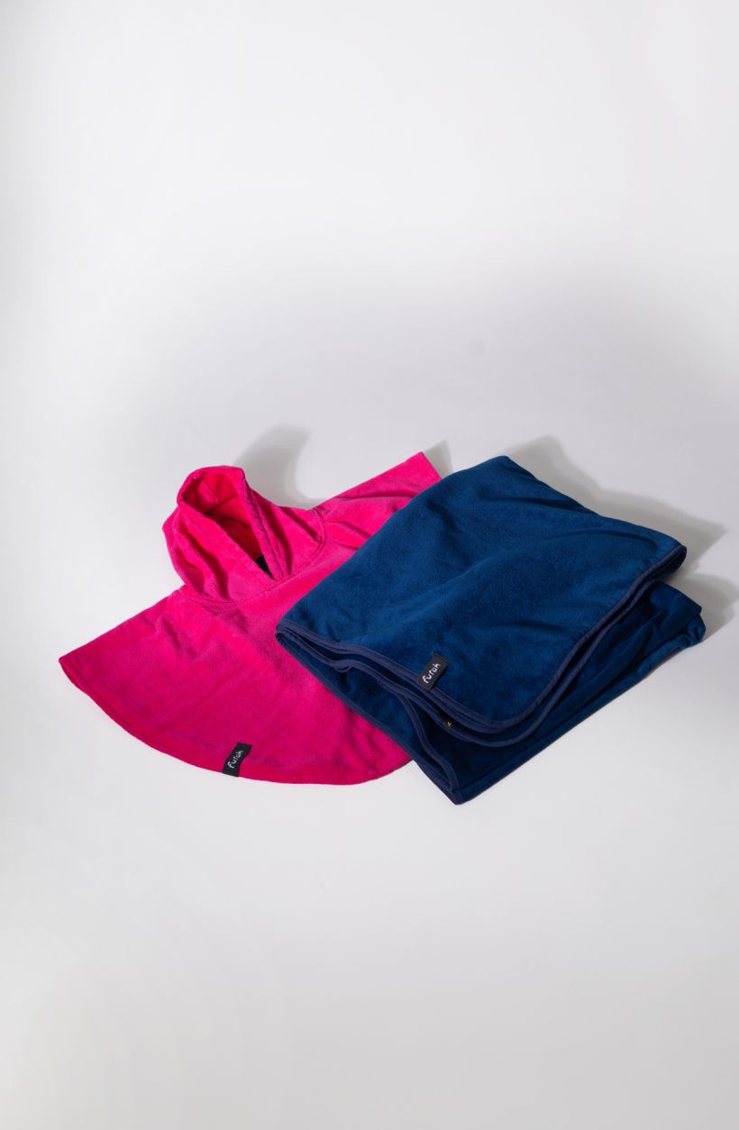 Futah - Bedu Neon Pink Frottee Babyponcho (2)